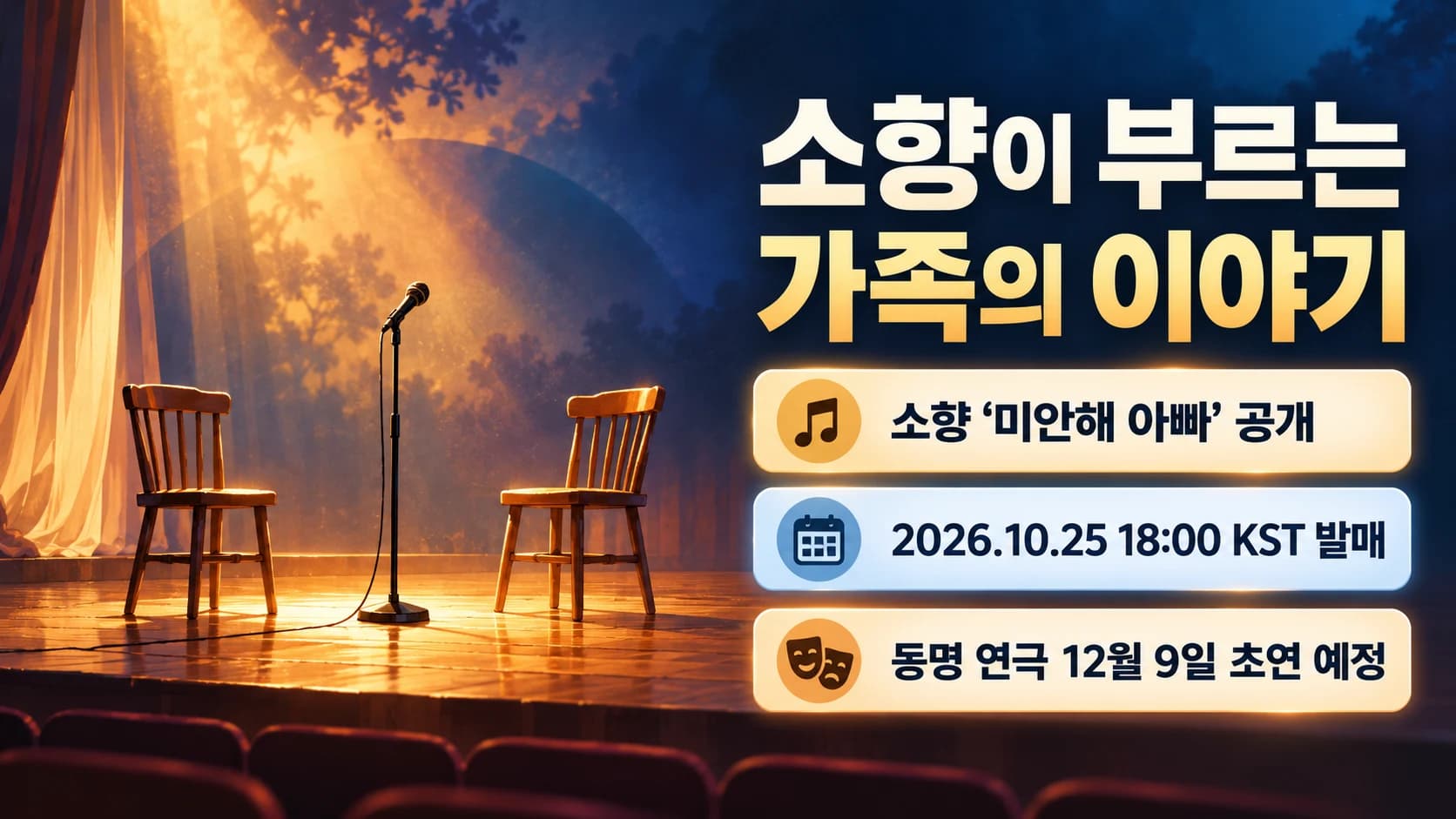 소향 ‘미안해 아빠’ 음원 공개…12월 초연 연극의 주제곡
