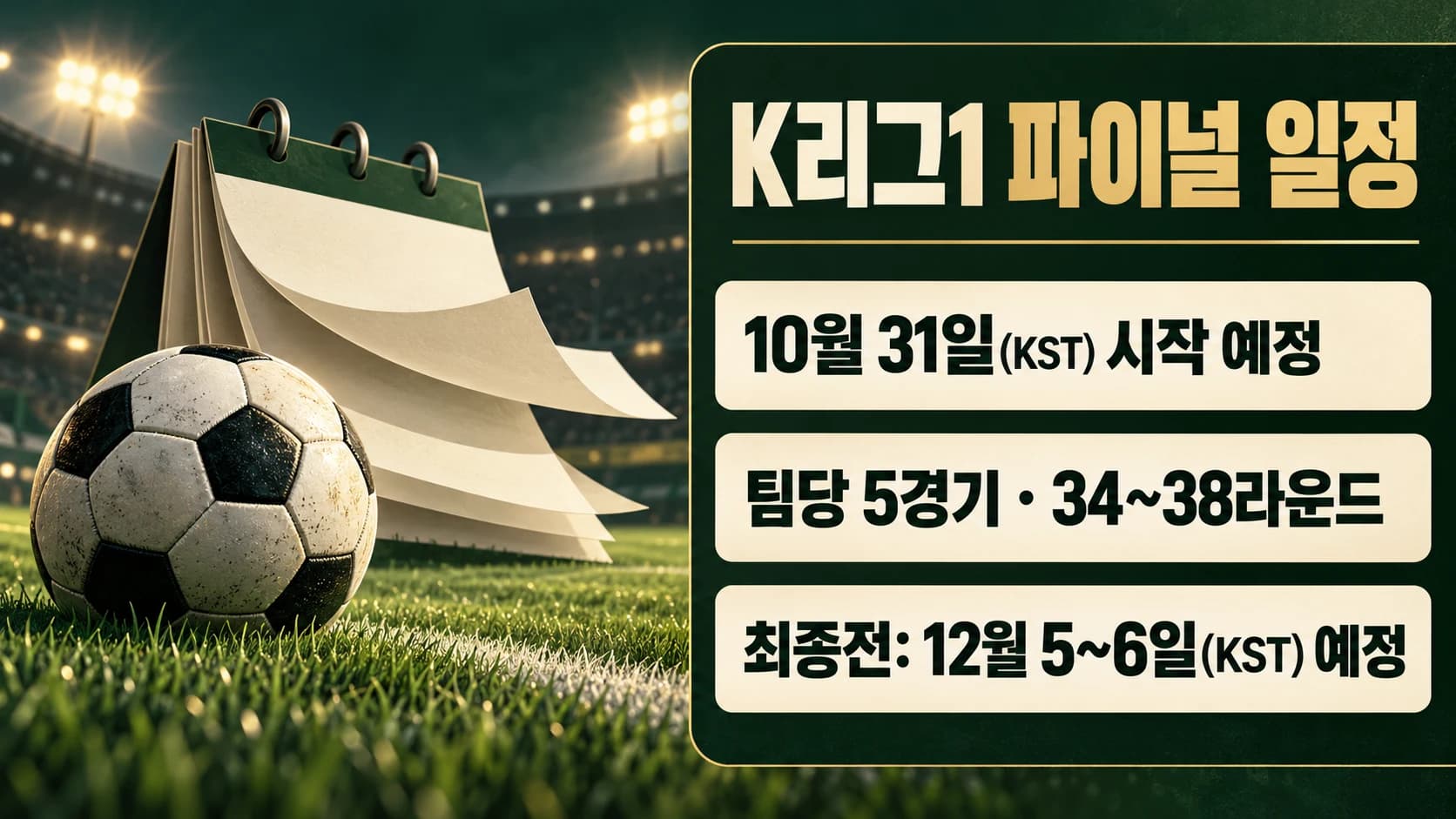 K리그1 파이널라운드 일정 확정…10월 31일 전북–대전으로 시작