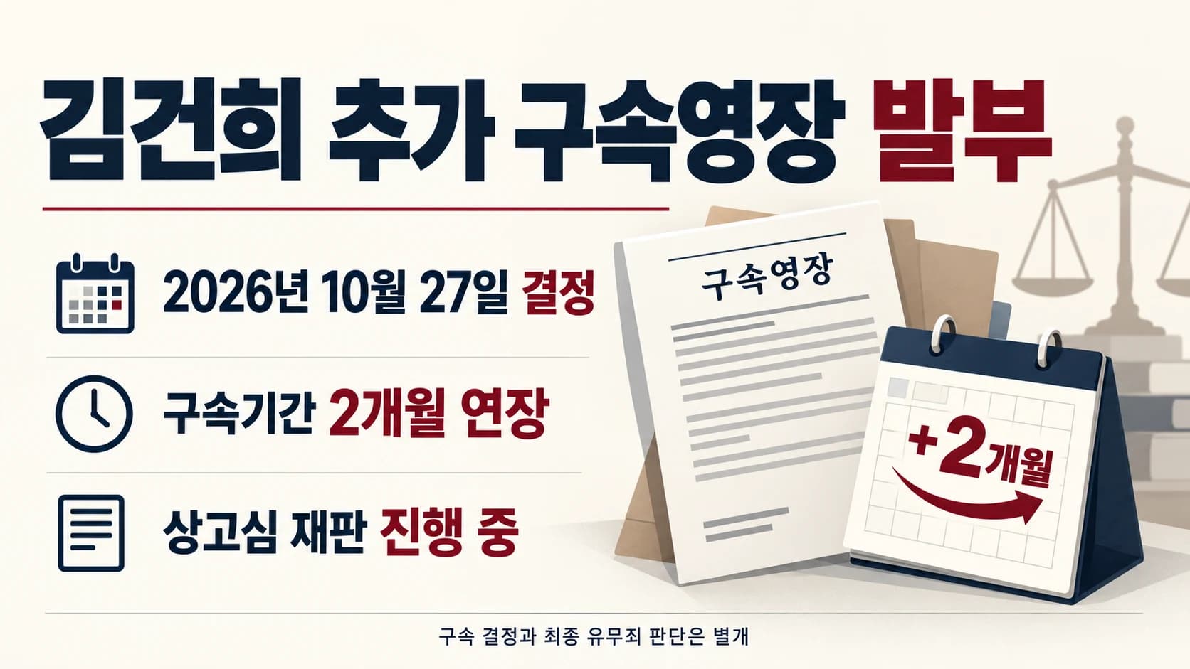 대법, 김건희 추가 구속영장 발부…구속기간 2개월 연장