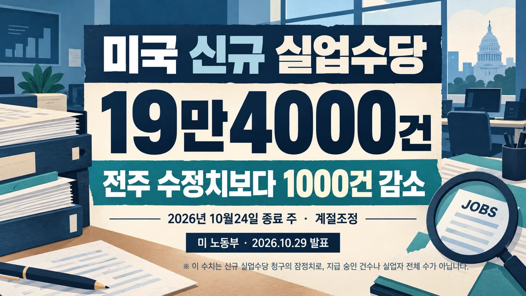 미 신규 실업수당 19만4000건…전주 수정치보다 1000건 감소