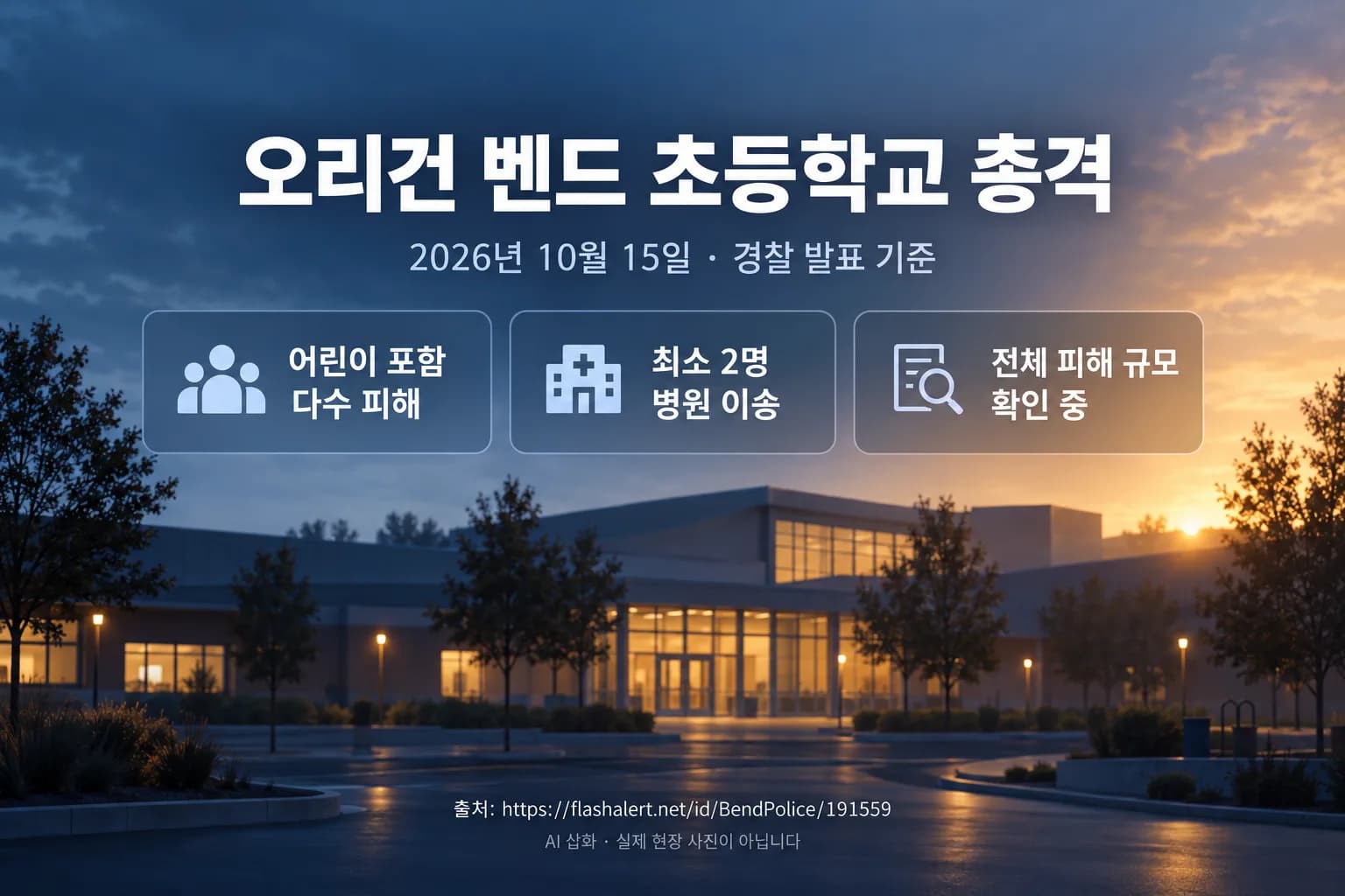오리건 초등학교 총격, 어린이 포함 다수 피해…사망자 규모 확인 중