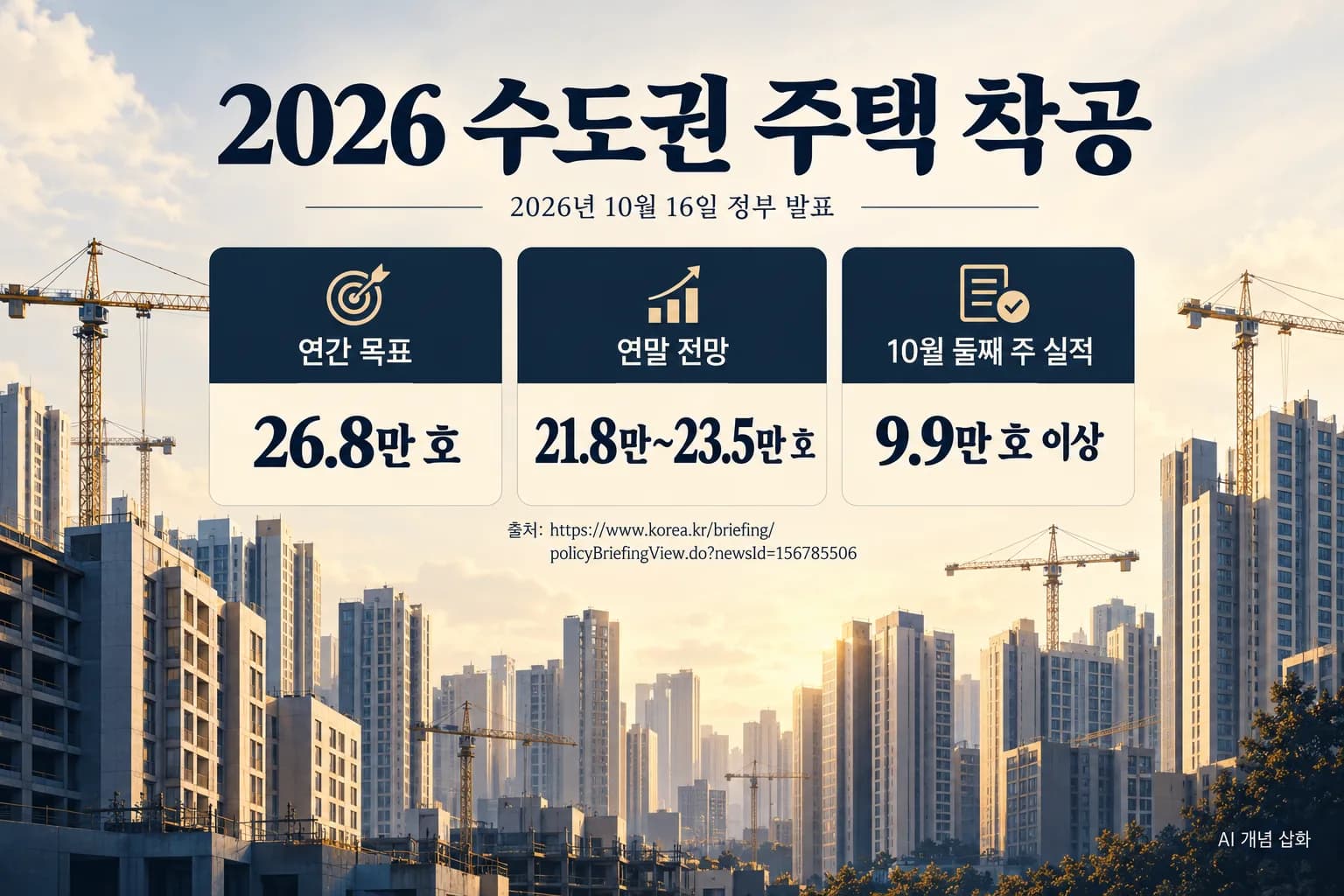 수도권 연말 착공 21.8만~23.5만호 전망…목표 미달·입주 시차 과제