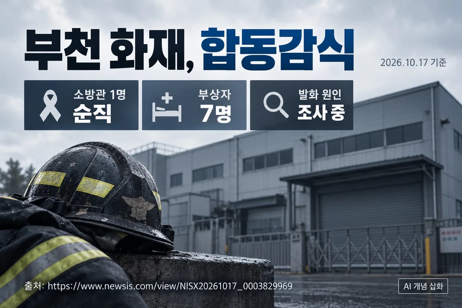 부천 화재 소방관 순직…합동감식서 유증 발화 가능성 조사