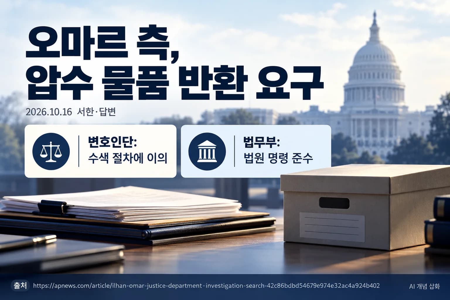 오마르 측, 압수 물품 반환 요구…법무부 “법원 명령 준수”