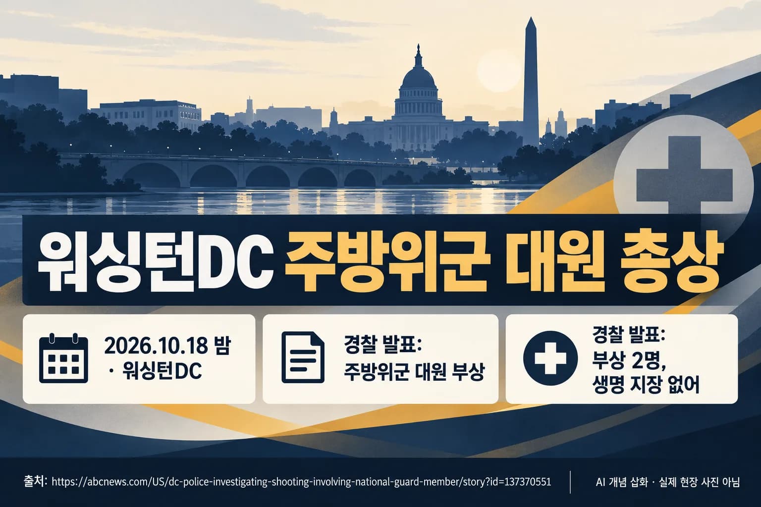 워싱턴DC서 주방위군 대원 총상…경찰 “현장서 대응 사격”