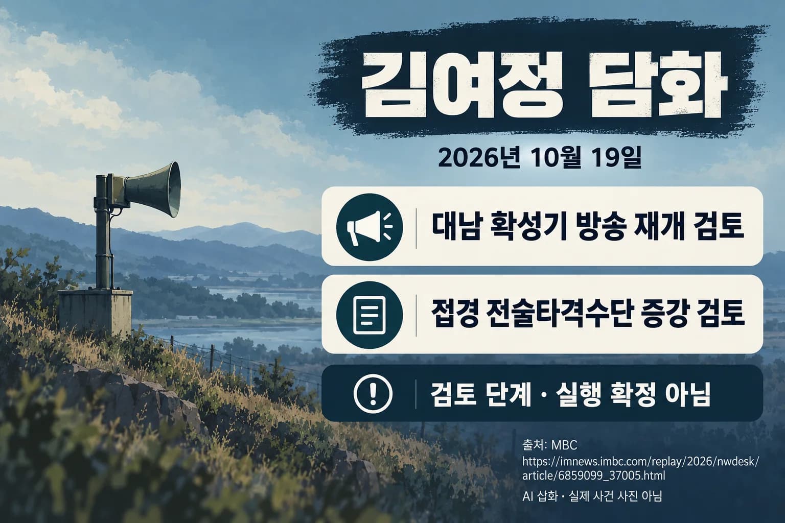 김여정, 대남 확성기 방송 재개·접경 타격수단 증강 검토
