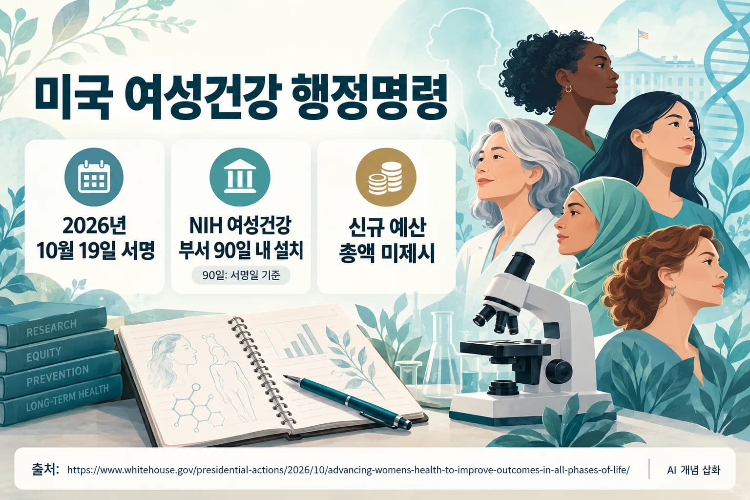 트럼프, 여성 건강 연구 행정명령 서명…NIH 전담 부서 90일 내 설치