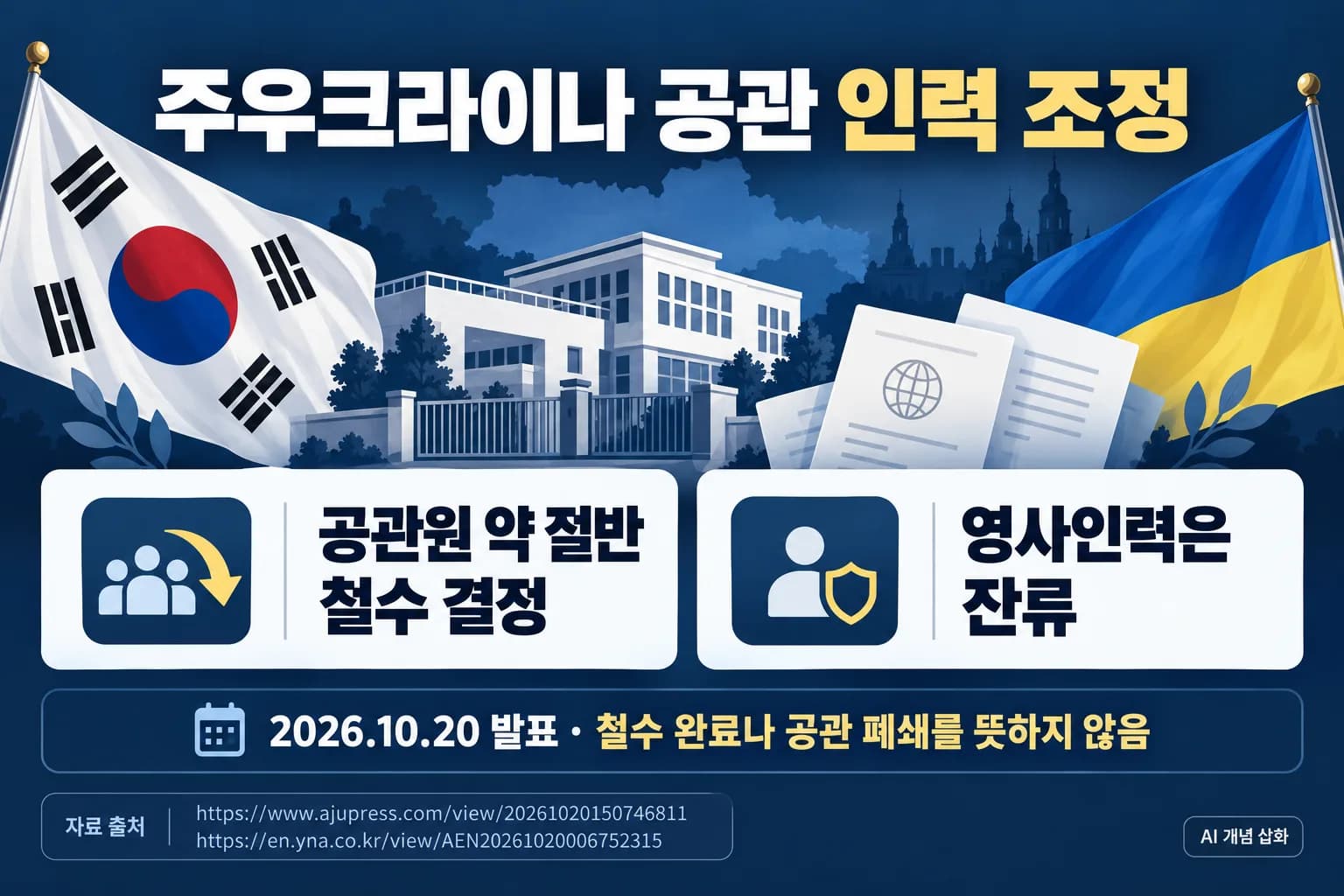 정부, 주우크라이나 공관원 절반 철수 결정…영사 인력은 남긴다
