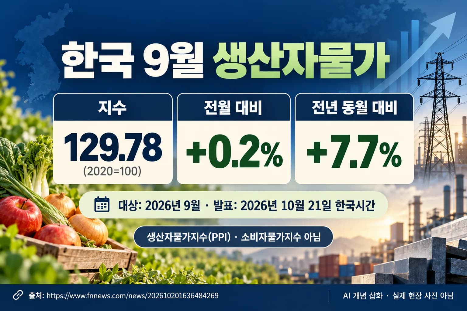 한국 9월 생산자물가 0.2% 상승…농산물·전기요금 영향