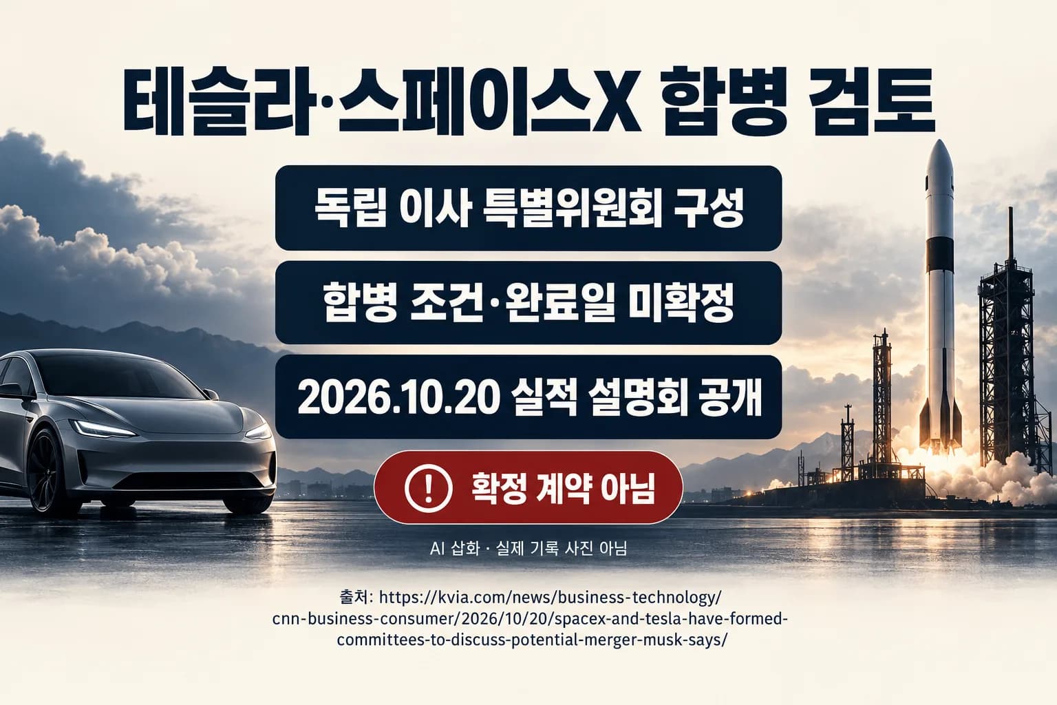 테슬라·스페이스X, 합병 검토 특별위원회 구성…확정 계약은 없어