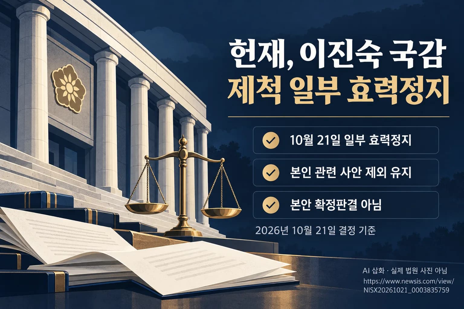 헌재, 이진숙 국감 제척 일부 효력정지…본인 관련 사안은 제외 유지