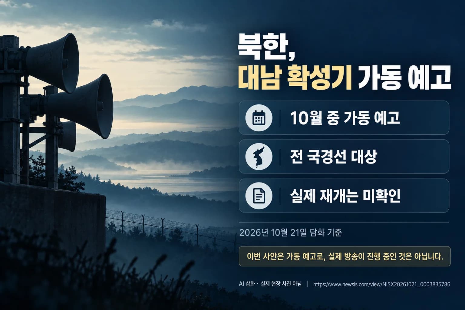 북한, 10월 중 전 국경선 대남 확성기 가동 예고