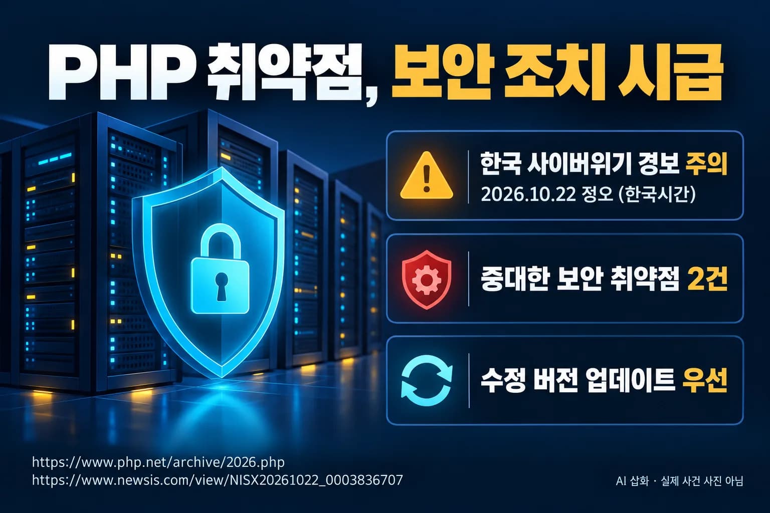 PHP 취약점에 한국 사이버경보 ‘주의’…미 NSA도 즉시 보안조치 권고