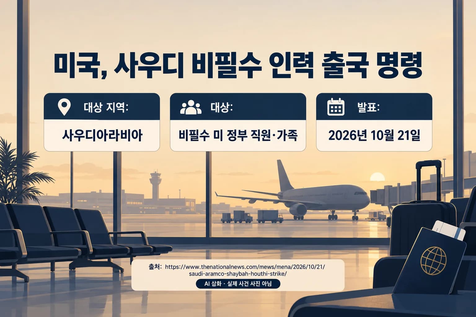 미국, 사우디 비필수 정부 직원·가족 출국 명령…공항 이용 위험 경고