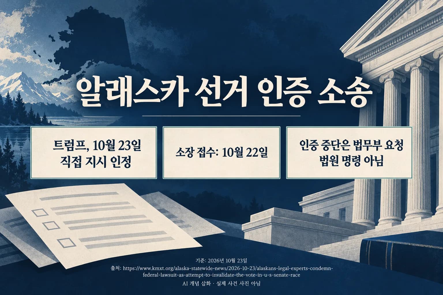 트럼프, 알래스카 상원선거 인증 소송 직접 지시 인정…법원 중단 명령은 아직