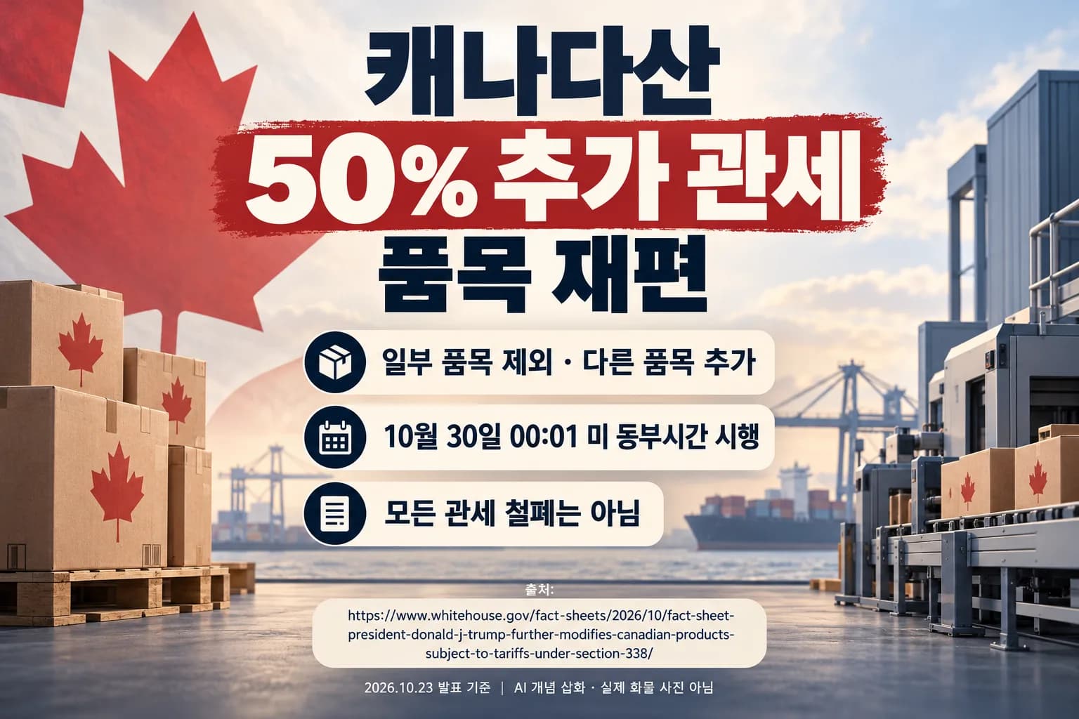 미국, 캐나다산 50% 관세 품목 재편…일부 제외·다른 품목 추가