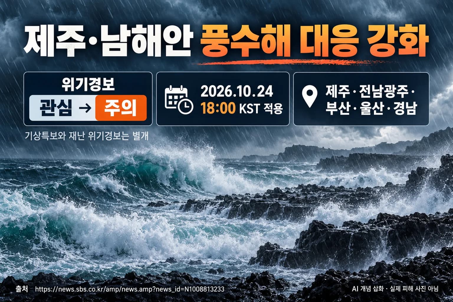 제주·남해안 풍수해 위기경보 ‘주의’…태풍 참피 북상에 대응 강화