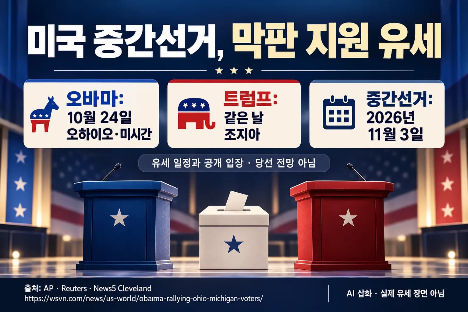 오바마, 오하이오·미시간서 민주당 지원 유세…트럼프도 조지아서 맞불