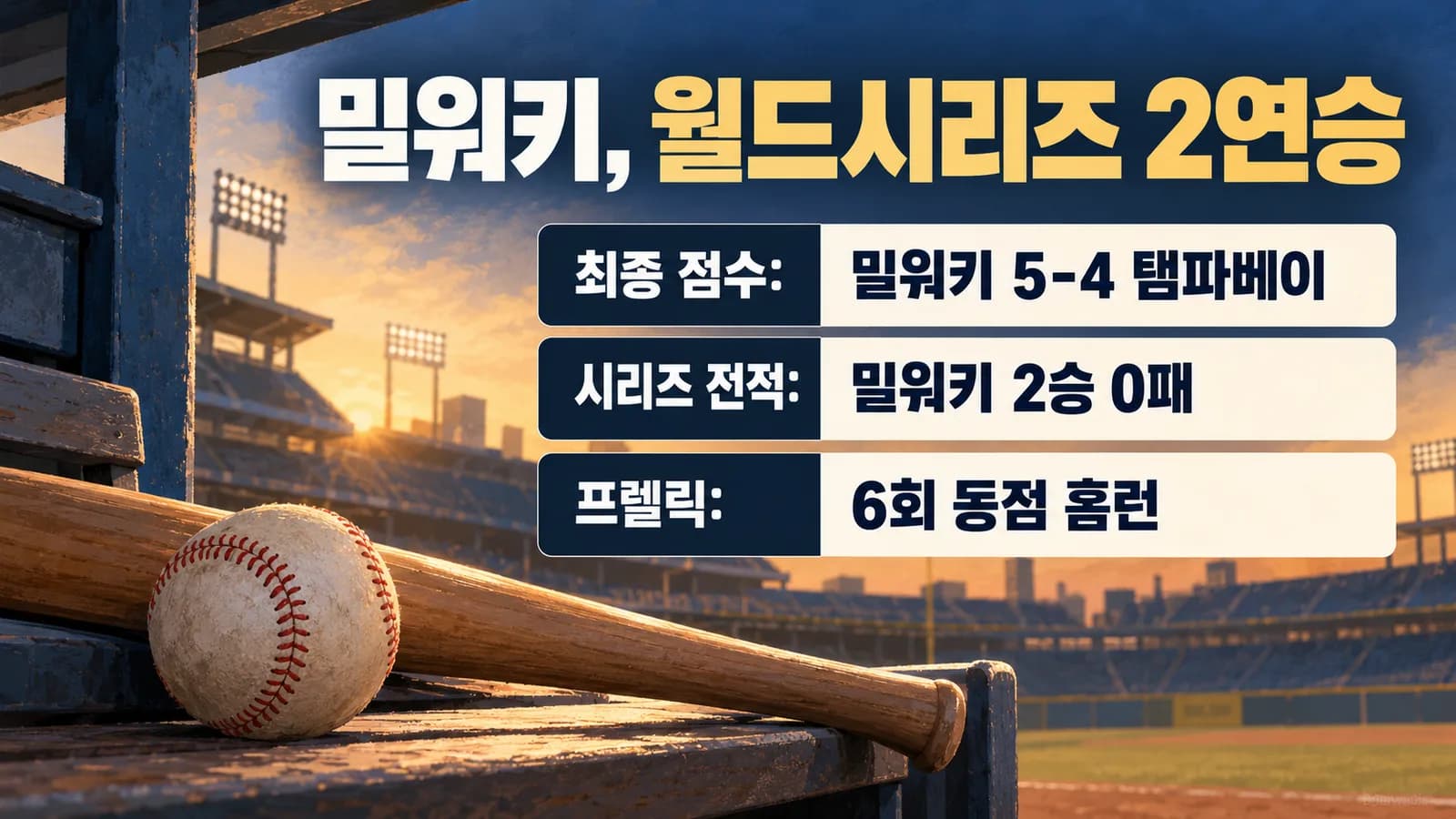 밀워키, 0-4 뒤집고 월드시리즈 2연승…프렐릭 동점포·프랫 결승타