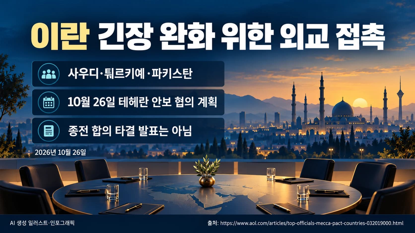 사우디·튀르키예·파키스탄, 이란과 안보 협의 추진…확전 막을 외교 접촉