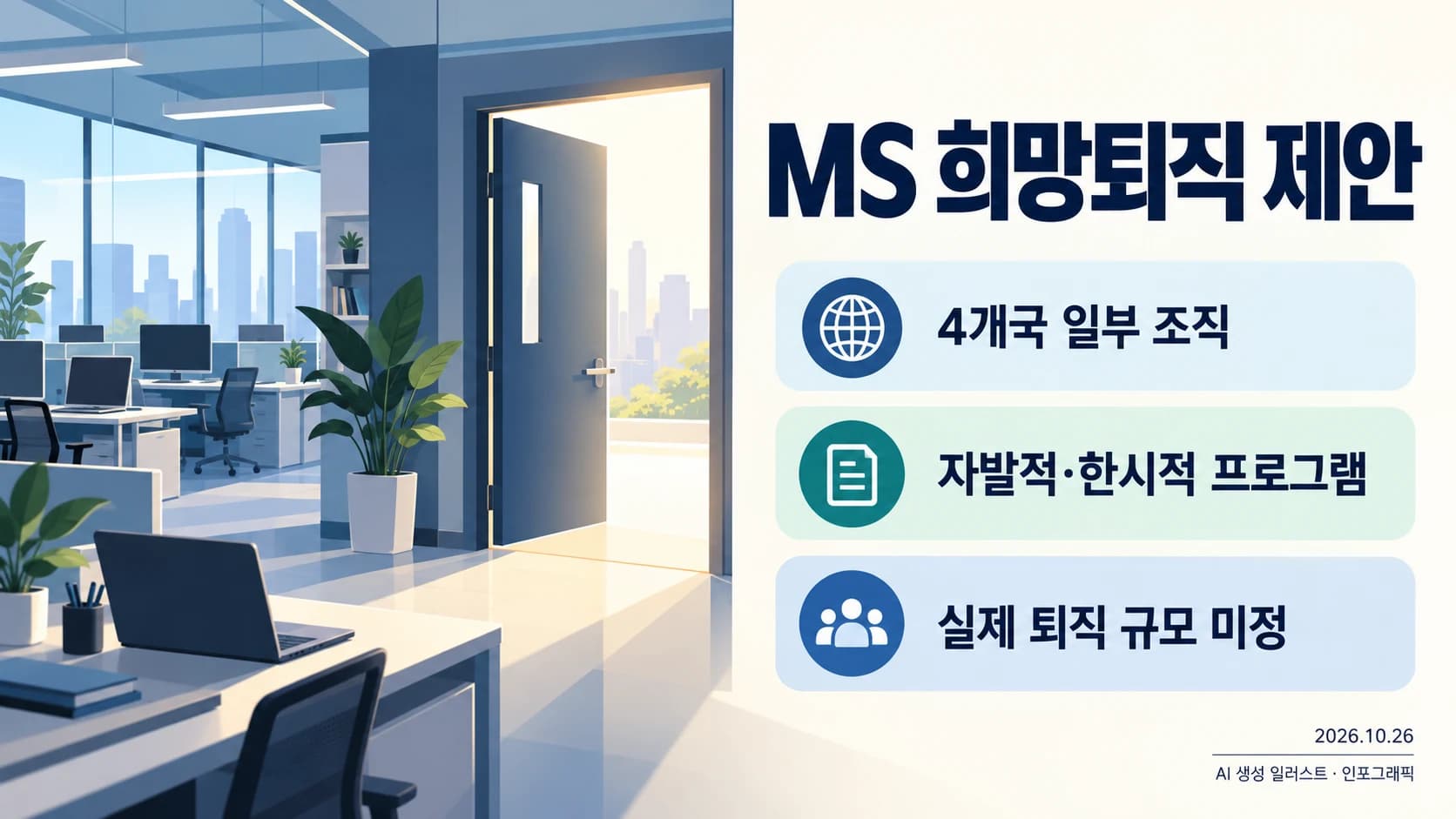 MS, 미국 등 4개국 일부 직원에 희망퇴직 제안…대상 약 6만 명 보도