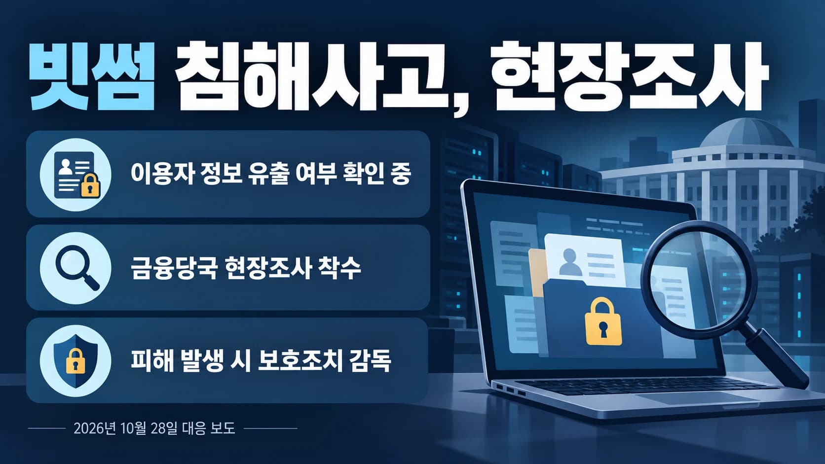 빗썸 침해사고 현장조사 착수…이용자 정보 유출 여부 확인 중