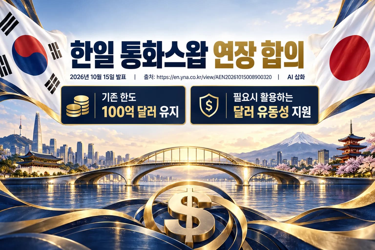 한일, 100억 달러 통화스왑 연장 합의…기존 유동성 지원 틀 유지