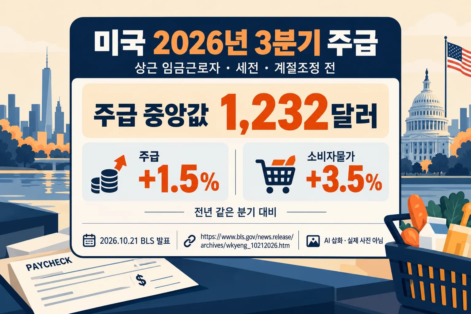 미 3분기 주급 1.5% 늘었지만 물가는 3.5% 상승…구매력 압박