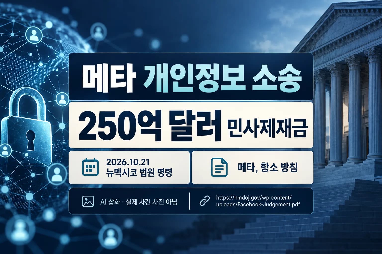 메타에 250억 달러 민사제재금…뉴멕시코 법원, 개인정보 사건 판단