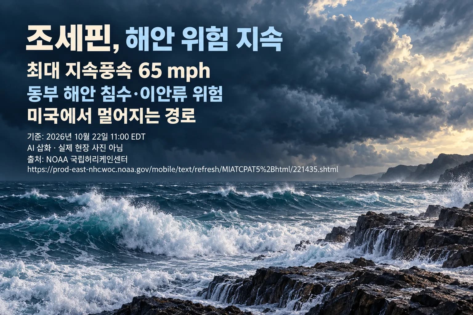 조세핀, 미 동부서 멀어져도 해안 침수·이안류 위험 지속