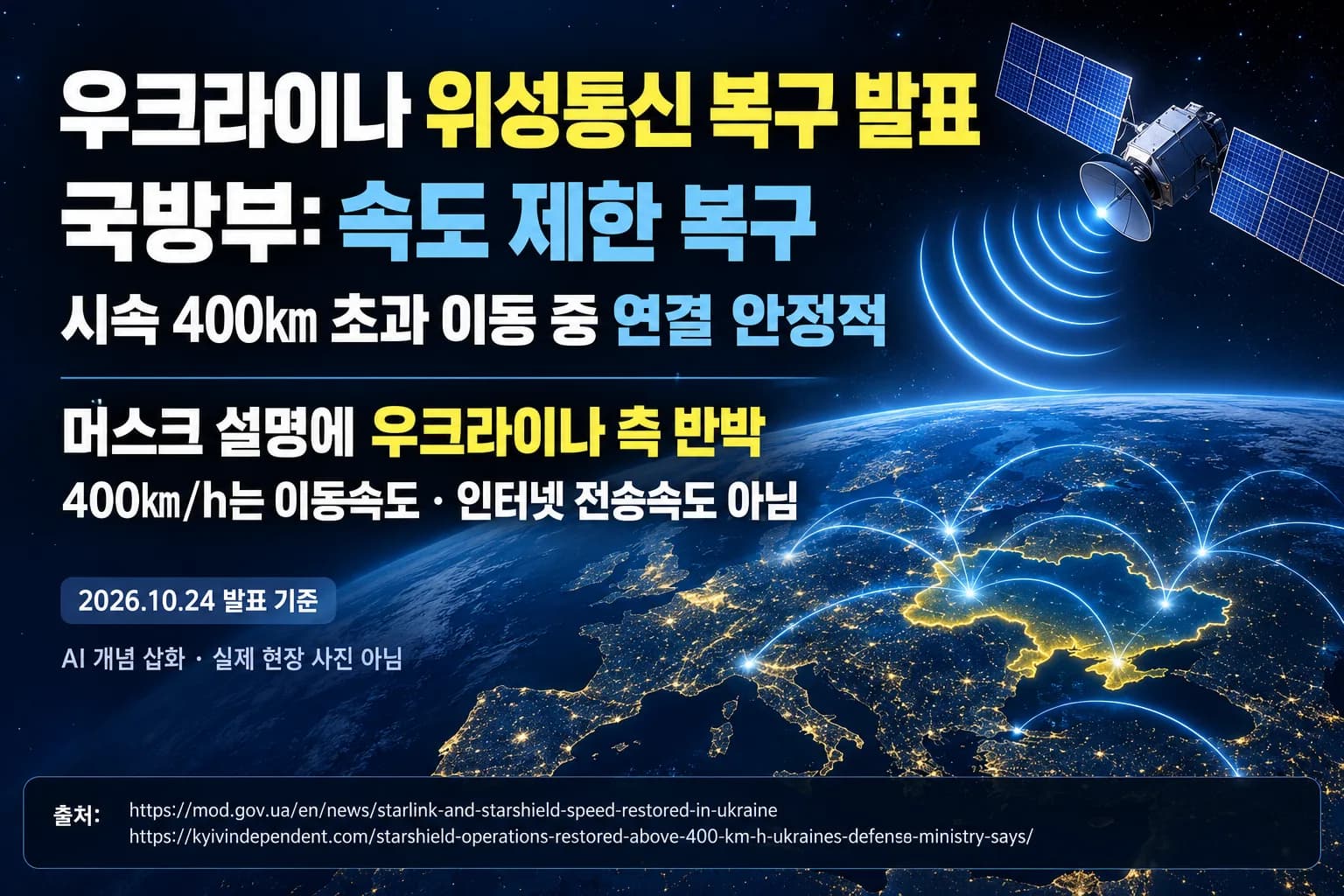 우크라이나, 위성통신 속도 제한 복구 확인…머스크 책임 설명에는 반박
