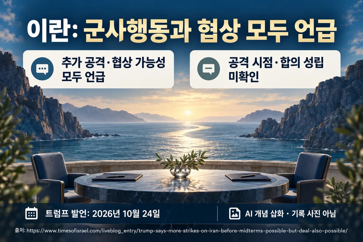 트럼프, 이란 추가 공격·협상 가능성 함께 언급…공격 시점은 공개 안 해