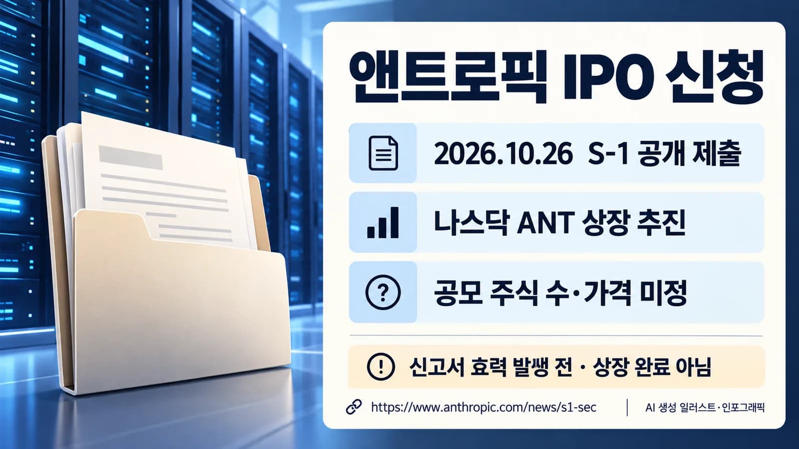 앤트로픽, IPO 신고서 공개…상반기 매출 162억8600만 달러·공모가는 미정