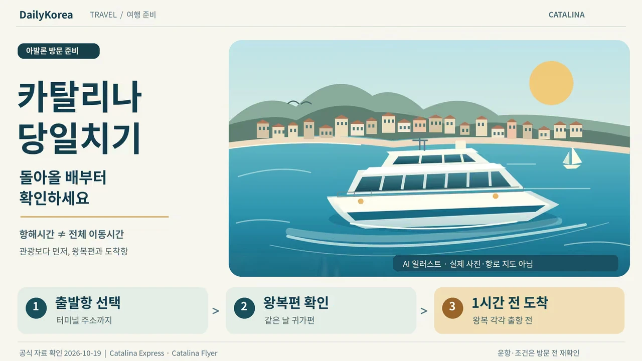 카탈리나섬 당일치기: 아발론행 배를 예약하기 전에 확인할 출발항·귀가편·전체 비용
