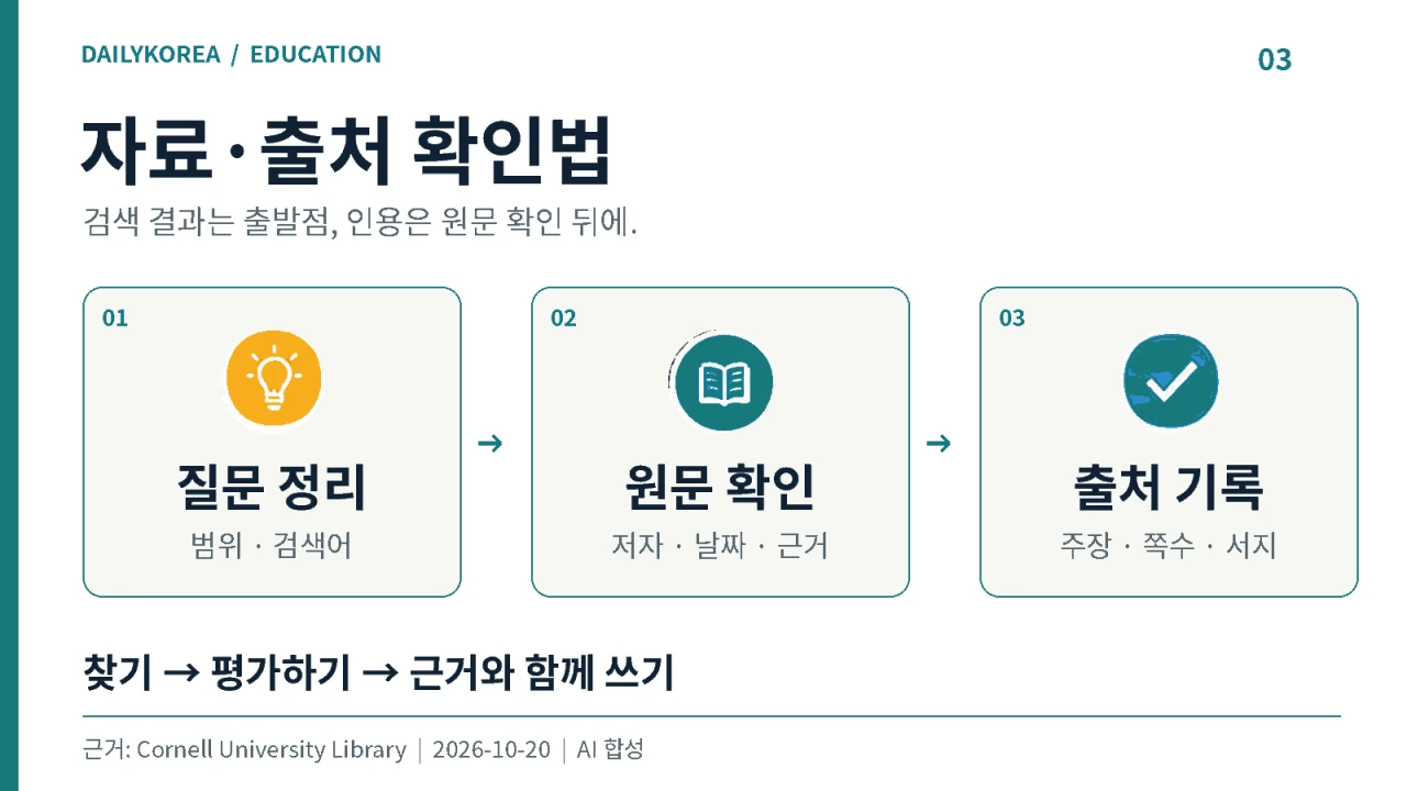 검색 결과를 바로 인용해도 될까? 미국 대학 도서관으로 자료·출처 확인하는 법