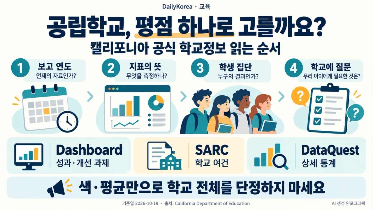 공립학교, 평점 하나로 골라도 될까? 캘리포니아 공식 학교정보 읽는 법